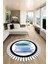 Renkli Modern Desenli Dijital Kaymaz Yıkanabilir Yuvarlak Mutfak Salon Halısı Y-Modern-22-Turkuaz 1