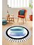 Renkli Modern Desenli Dijital Kaymaz Yıkanabilir Yuvarlak Mutfak Salon Halısı Y-Modern-22-Turkuaz 2
