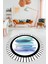 Renkli Modern Desenli Dijital Kaymaz Yıkanabilir Yuvarlak Mutfak Salon Halısı Y-Modern-22-Turkuaz 3