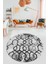 Baskılı Kaymaz Taban Yıkanabilir Şık Modern Mutfak Yuvarlak Salon Halısı Y-Modern-03-Gri 4