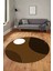 Baskılı Kaymaz Yıkanabilir Yuvarlak Mutfak Halısı Salon Halısı Y-Modern-52-Kahve 5