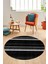 Modern Kilim Desen Dijital Kaymaz Yıkanabilir Yuvarlak Mutfak Salon Halısı Y-Modern-25-Antrasit 2