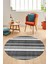 Modern Kilim Desen Dijital Kaymaz Yıkanabilir Yuvarlak Mutfak Salon Halısı Y-Modern-25-Gri 2