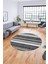 Modern Kilim Desen Dijital Kaymaz Yıkanabilir Yuvarlak Mutfak Salon Halısı Y-Modern-25-Gri 4