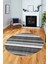 Modern Kilim Desen Dijital Kaymaz Yıkanabilir Yuvarlak Mutfak Salon Halısı Y-Modern-25-Gri 5