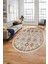 Modern Etnik Desen Dijital Kaymaz Yıkanabilir Oval Yolluk Mutfak Salon Halısı O-Modern-29-Kahve 4