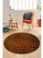 3D Modern Desen Dijital Kaymaz Yıkanabilir Yuvarlak Mutfak Salon Halısı Y-Modern-27-Yuruncu 2