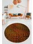 3D Modern Desen Dijital Kaymaz Yıkanabilir Yuvarlak Mutfak Salon Halısı Y-Modern-27-Yuruncu 3
