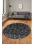 Baskılı Kaymaz Yıkanabilir Şık Kilim Desen Yuvarlak Mutfak Halısı Salon Halısı Y-Modern-67-Antrast 4