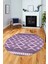 3D Dijital Kaymaz Yıkanabilir Şık Kilim Desen Yuvarlak Mutfak Halısı Salon Halısı Y-Modern-69-Mor 2