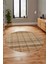 Baskılı Kaymaz Yıkanabilir Şık Kilim Desen Yuvarlak Mutfak Halısı Salon Halısı Y-Modern-70-Kahve 3