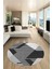 Baskılı Ince Kaymaz Taban Yıkanabilir Şık Modern Mutfak Yuvarlak Salon Halısı Y-Modern-09-Siyah 2