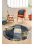 Modern Göbekli Desen Dijital Kaymaz Yıkanabilir Yuvarlak Mutfak Salon Halısı Y-Modern-33-Sarı 1