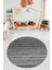 Modern Kilim Desenli Dijital Kaymaz Yıkanabilir Yuvarlak Mutfak Salon Halısı Y-Modern-17-Gri 3