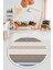 Modern Kilim Desenli Dijital Kaymaz Yıkanabilir Yuvarlak Mutfak Salon Halısı Y-Modern-18-Kahve 3