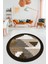 Özel Modern Desenli Dijital Kaymaz Yıkanabilir Yuvarlak Mutfak Salon Halısı Y-Modern-11-Kahve 4
