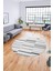 Şık Sade Kilim Desenli Dijital Kaymaz Yıkanabilir Yuvarlak Mutfak Salon Halısı Y-Modern-74-Gri 1
