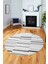 Şık Sade Kilim Desenli Dijital Kaymaz Yıkanabilir Yuvarlak Mutfak Salon Halısı Y-Modern-74-Gri 2