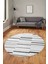 Şık Sade Kilim Desenli Dijital Kaymaz Yıkanabilir Yuvarlak Mutfak Salon Halısı Y-Modern-74-Gri 4