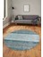Kilim Desen Özel Tasarım Kaymaz Yıkanabilir Yuvarlak Mutfak Salon Halısı Y-Modern-83-Turkuaz 3