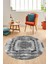 Modern Sade Desen Dijital Kaymaz Yıkanabilir Yuvarlak Mutfak Salon Halısı Y-Modern-37-Gri 1