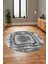 Modern Sade Desen Dijital Kaymaz Yıkanabilir Yuvarlak Mutfak Salon Halısı Y-Modern-37-Gri 5