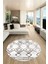 Modern Sade Desen Dijital Kaymaz Yıkanabilir Yuvarlak Mutfak Salon Halısı Y-Modern-91-Kahve 4