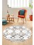 Modern Sade Desen Dijital Kaymaz Yıkanabilir Yuvarlak Mutfak Salon Halısı Y-Modern-91-Kahve 5