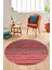 Modern Kilim Desenli Dijital Kaymaz Yıkanabilir Yuvarlak Mutfak Salon Halısı Y-Modern-17-Pembe 2