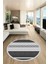 Modern Kilim Desenli Dijital Kaymaz Yıkanabilir Yuvarlak Mutfak Salon Halısı Y-Modern-18-Gri 1