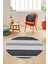Modern Kilim Desenli Dijital Kaymaz Yıkanabilir Yuvarlak Mutfak Salon Halısı Y-Modern-18-Gri 2