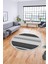 Modern Kilim Desenli Dijital Kaymaz Yıkanabilir Yuvarlak Mutfak Salon Halısı Y-Modern-18-Gri 4