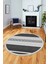 Modern Kilim Desenli Dijital Kaymaz Yıkanabilir Yuvarlak Mutfak Salon Halısı Y-Modern-18-Gri 5