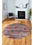 Modern Etnik Desen Dijital Kaymaz Yıkanabilir Yuvarlak Mutfak Salon Halısı Y-Modern-30-Bordo 5