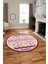 3D Kaymaz Yıkanabilir Şık Kilim Desen Yuvarlak Mutfak Halısı Salon Halısı Y-Modern-68-Pembe 5