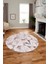 Modern Desen Özel Tasarım Kaymaz Yıkanabilir Yuvarlak Mutfak Salon Halısı Y-Modern-82-Pembe 4