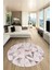 Modern Desen Özel Tasarım Kaymaz Yıkanabilir Yuvarlak Mutfak Salon Halısı Y-Modern-82-Pembe 5