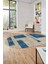 Baskılı Kaymaz Taban Yıkanabilir Modern Oval Yolluk Mutfak Salon Halısı O-Modern-93-Mavi 2
