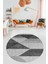 Baskılı Kaymaz Yıkanabilir Modern Yuvarlak Mutfak Halısı Salon Halısı Y-Modern-54-Gri 1