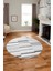 Şık Sade Kilim Desenli Dijital Kaymaz Yıkanabilir Yuvarlak Mutfak Salon Halısı Y-Modern-74-Gri 5