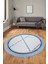 Renkli Modern Kilim Desen Kaymaz Yıkanabilir Yuvarlak Mutfak Salon Halısı Y-Modern-76-Mavi 3