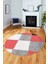 3D Baskılı Kaymaz Yıkanabilir Yuvarlak Mutfak Halısı Salon Halısı Y-Modern-53-Pembe 3