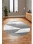 Baskılı Kaymaz Yıkanabilir Modern Yuvarlak Mutfak Halısı Salon Halısı Y-Modern-54-Beyaz 4