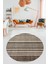 Modern Kilim Desen Dijital Kaymaz Yıkanabilir Yuvarlak Mutfak Salon Halısı Y-Modern-36-Kahve 2