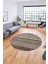 Modern Kilim Desen Dijital Kaymaz Yıkanabilir Yuvarlak Mutfak Salon Halısı Y-Modern-36-Kahve 3