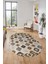 Etnik Baskılı Kaymaz Taban Yıkanabilir Modern Oval Yolluk Salon Halısı O-Modern-99-Kahve 1