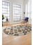 Etnik Baskılı Kaymaz Taban Yıkanabilir Modern Oval Yolluk Salon Halısı O-Modern-99-Kahve 4