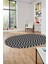 Zikzak Desen Baskılı Kaymaz Taban Yıkanabilir Modern Oval Yolluk Salon Halısı O-MODERN-102-ANTRAST 2