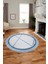 Renkli Modern Kilim Desen Kaymaz Yıkanabilir Yuvarlak Mutfak Salon Halısı Y-Modern-76-Mavi 4
