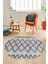 Modern Kilim Desen Dijital Kaymaz Yıkanabilir Yuvarlak Mutfak Salon Halısı Y-Modern-92-Gri 5